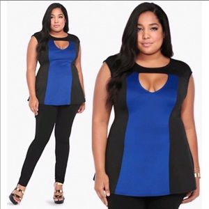 torrid Tops - NWT Torrid Black&Blue Color Block Scuba Top torrid Tops - NWT Torrid Black&Blue Color Block Scuba Top